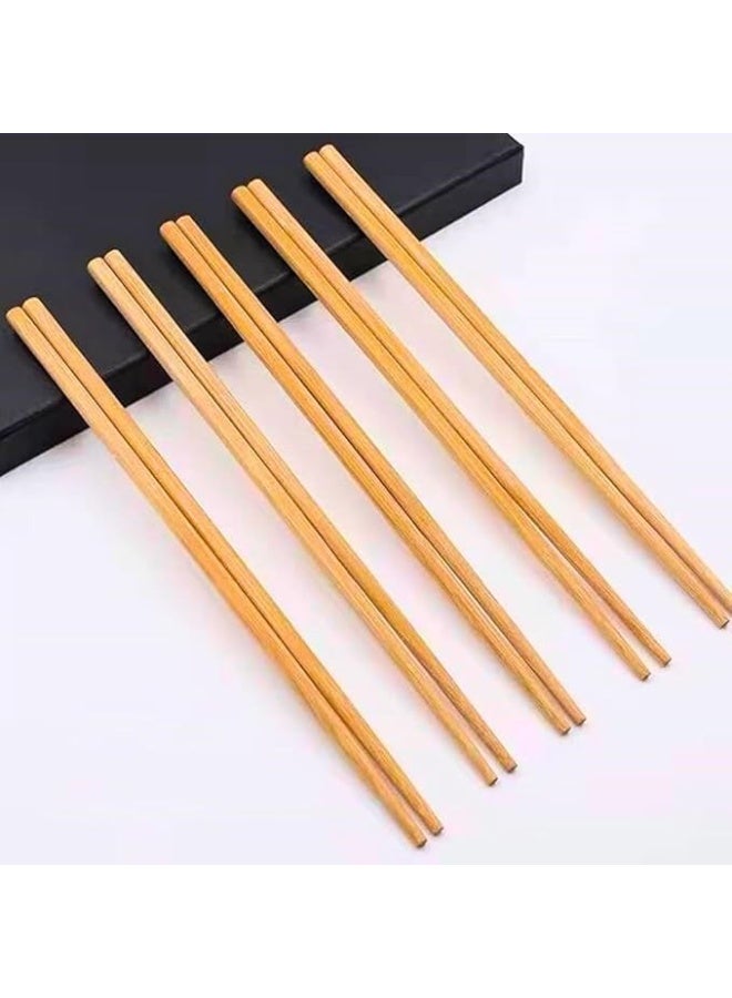 A set of 10 pairs of beautiful, reusable wooden chopsticks with a long design made of natural wood. Elegant, eco-friendly tableware, safe for everyday use in the kitchen. - Image 4